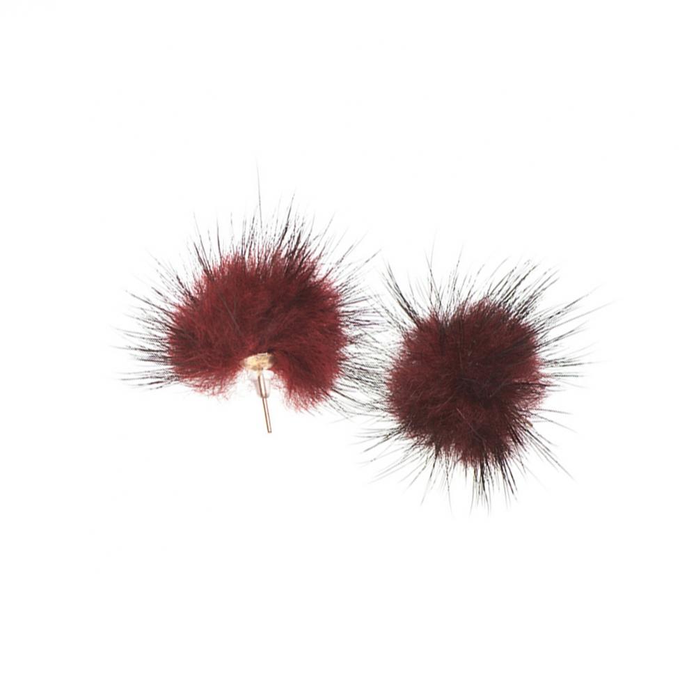 Women's Earrings Fashion Furry Fluffy Ball Stud Earrings Girls