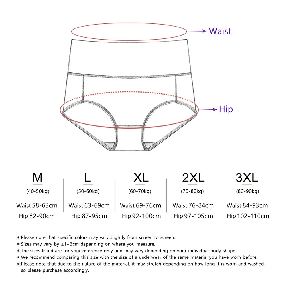 5 Pack Women's Cotton High Waisted Underwear