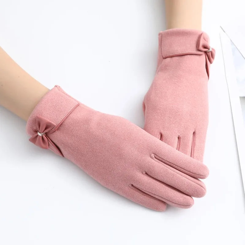 Lovely Bowknot Elegant Elasticity Soft Gloves