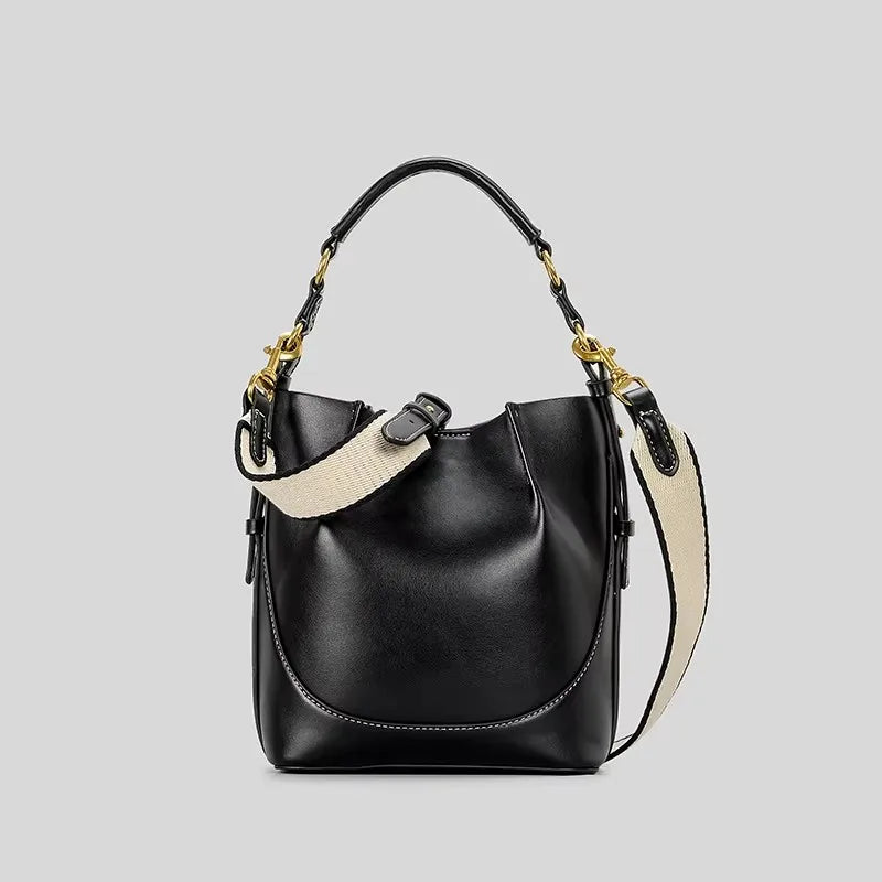 Fashion Panelled Canvas Bucket Bag