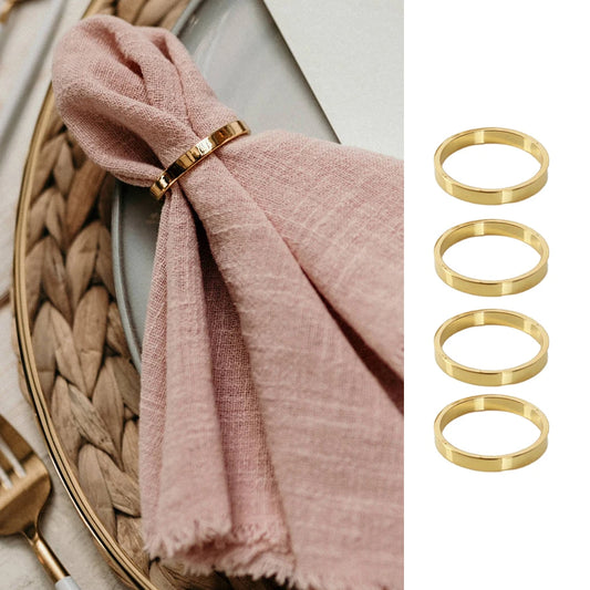 4PCS Alloy Metal Simple Napkin Rings