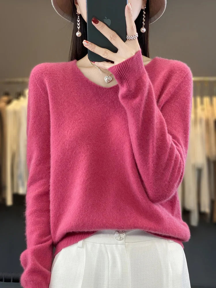 Fashion100% Merino Wool Sweater Cashmere  Pullover