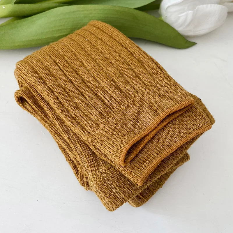 Baby Girls Ribbed Cotton Stretch Tight Leggings