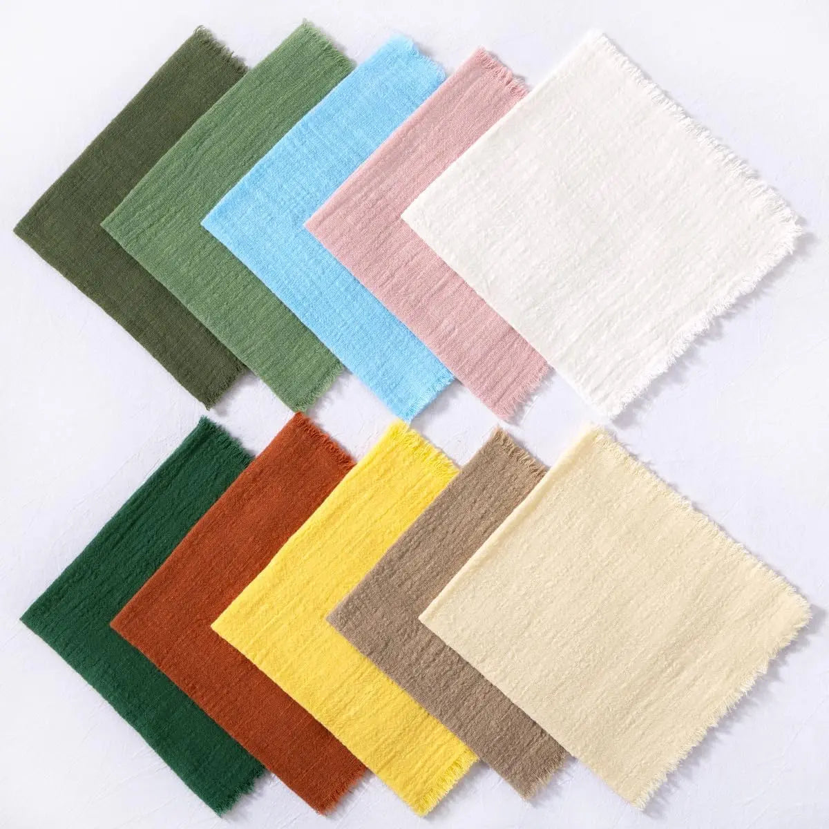 6Pcs 32x32cm Handmade Cotton Cloth Napkins, 100% Cotton