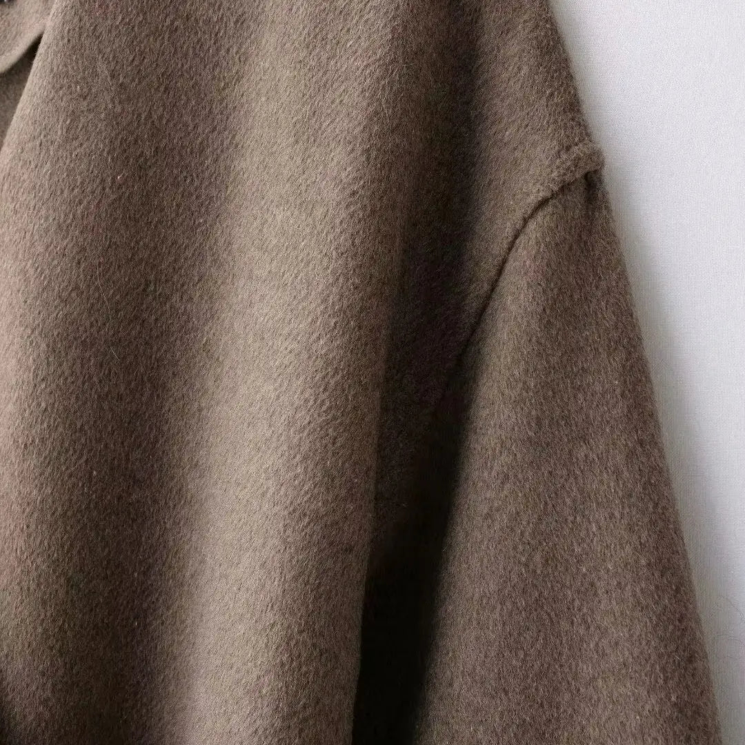 Women's Outerwear  With Belt Soft Top Elegant Chic Autumn/Winter Coat