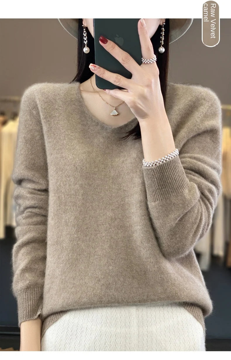 Merino Pure Wool V-neck Autumn And Winter Pullover Sweater