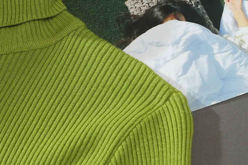 Heliar Women Fall Turtleneck Sweater Knitted Soft Pullovers Cashmere