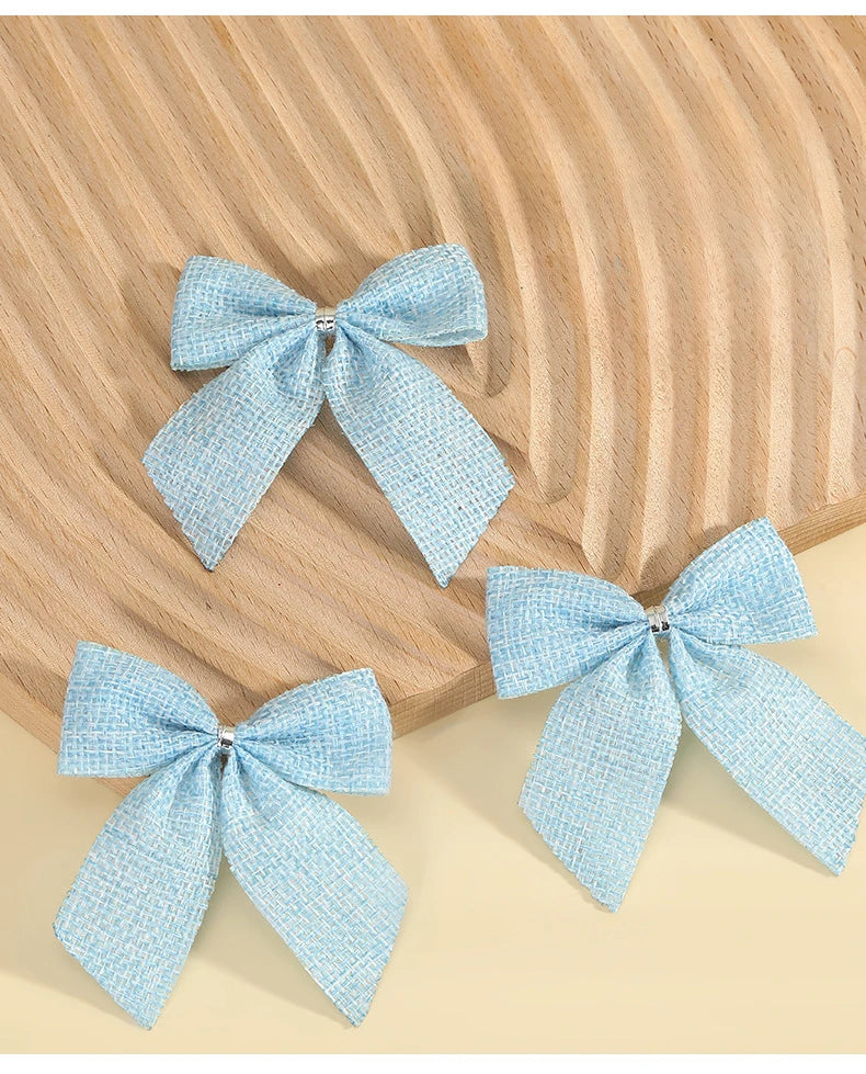 24/5pcs Christmas Bows Christmas Ornaments Gold Red Bows Christmas Tree Ornaments 2025 New Year Decorations Mini Bows Gift Wrap