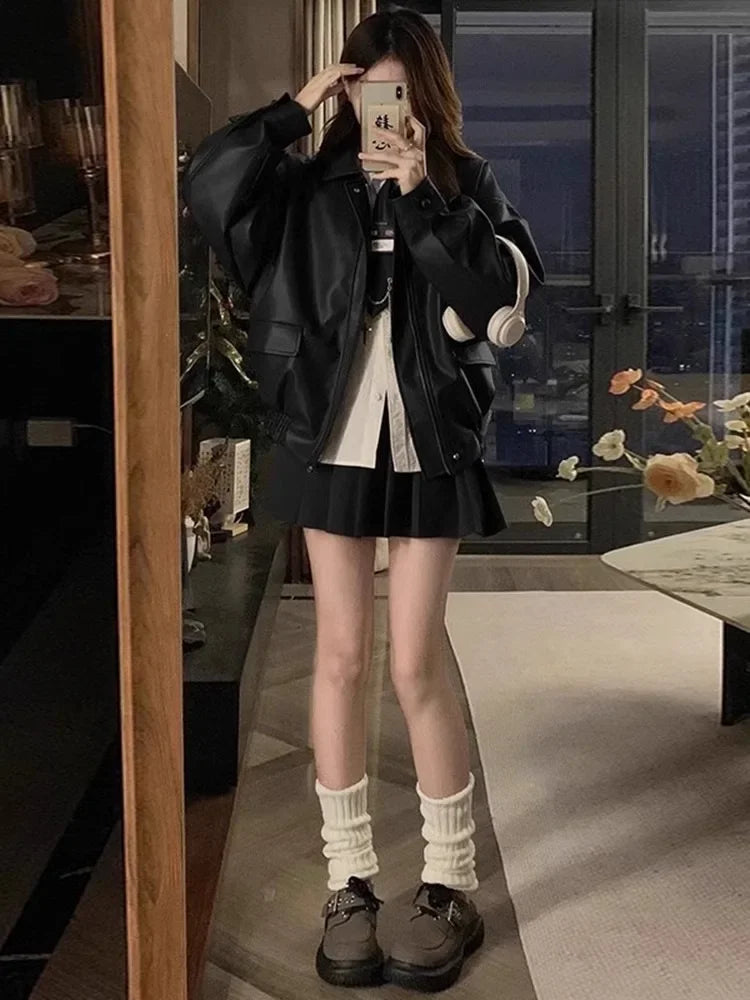 Short Quilted Leather Jacket