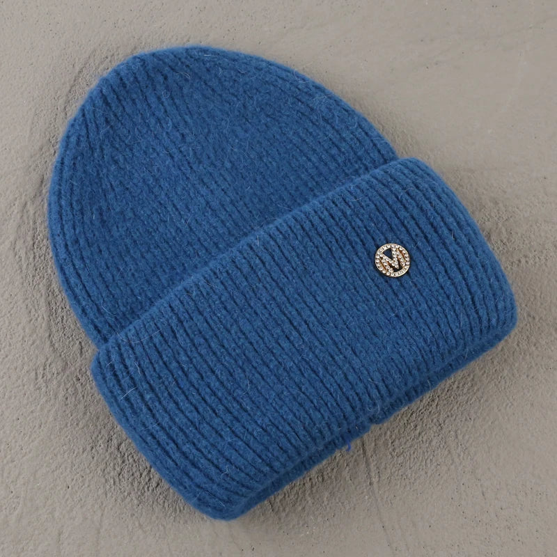 Winter Angola Rabbit Fur Knitted Beanies