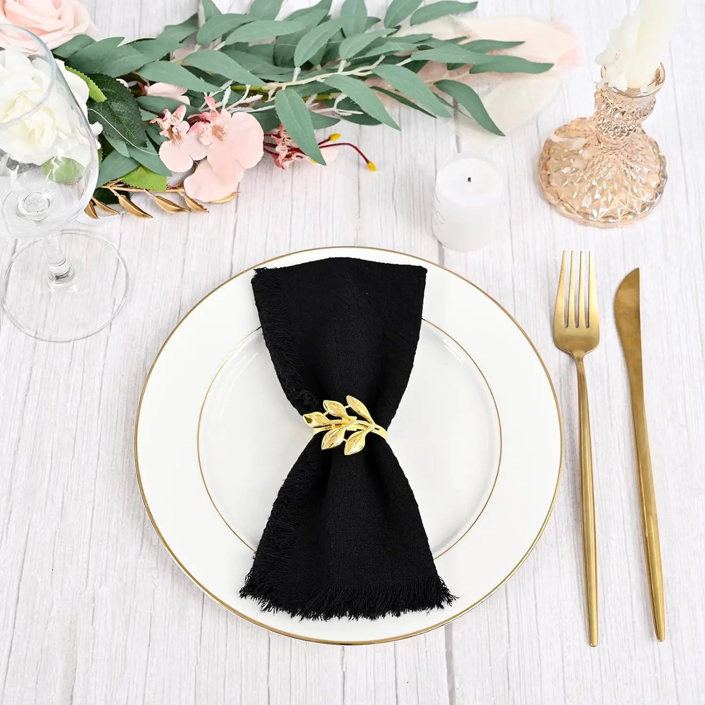 6Pcs 32x32cm Handmade Cotton Cloth Napkins, 100% Cotton