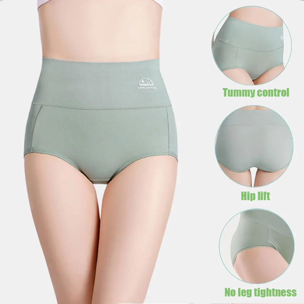 5 Pack Women's Cotton High Waisted Underwear