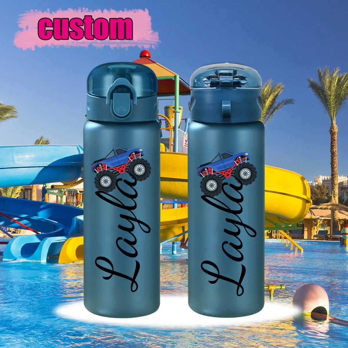 1pc Customized Cartoon Sports Water Bottle, 26oz Outdoor Travel