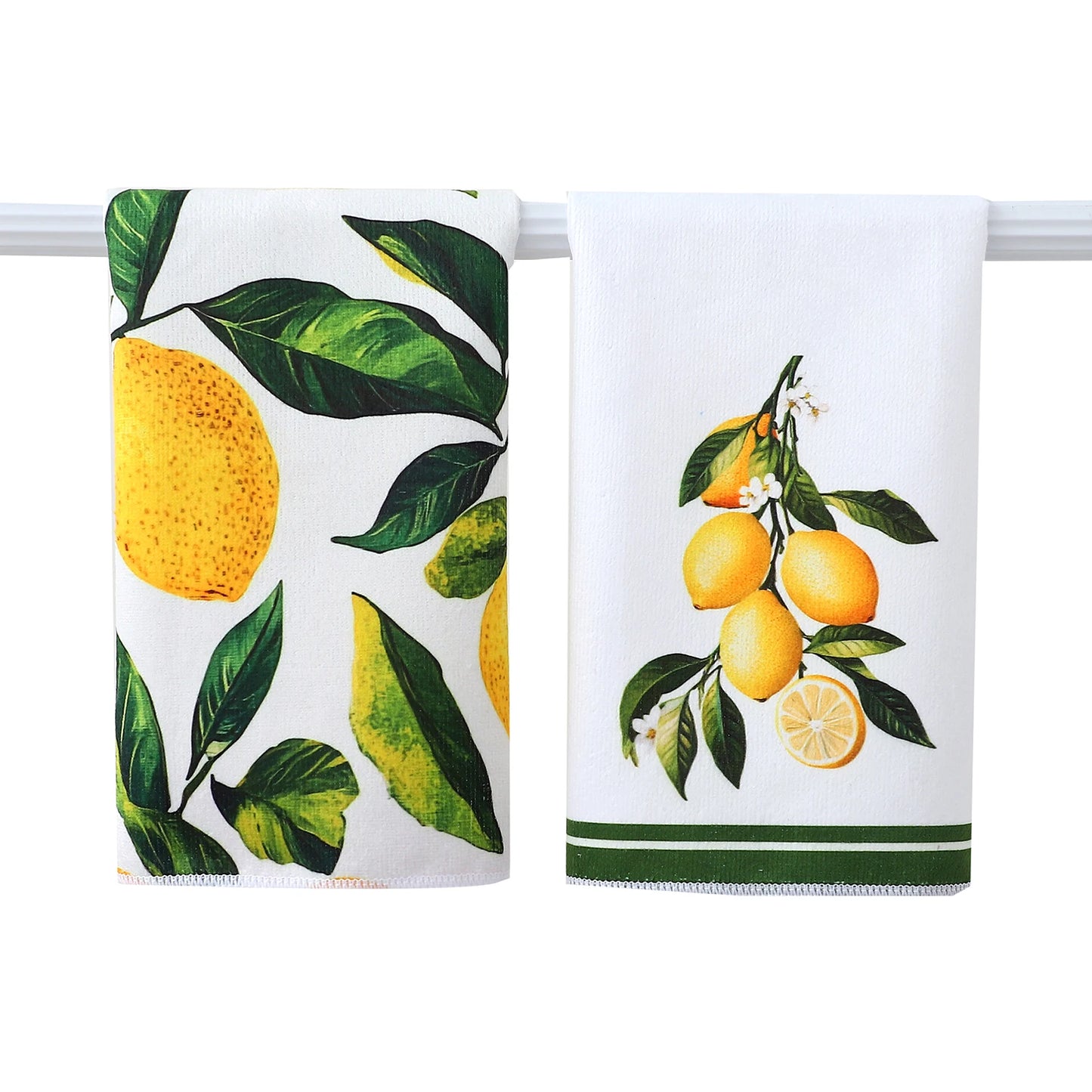 Lemon Print Kitchen Dish Towel Absorbent Kitchen Towels Quick Drying Dish Cloth for Spring Summer Kitchen Cooking Cleaning Decor