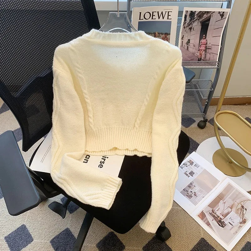 Women Cardigans 2024 New Korean Fashion Cherry Design