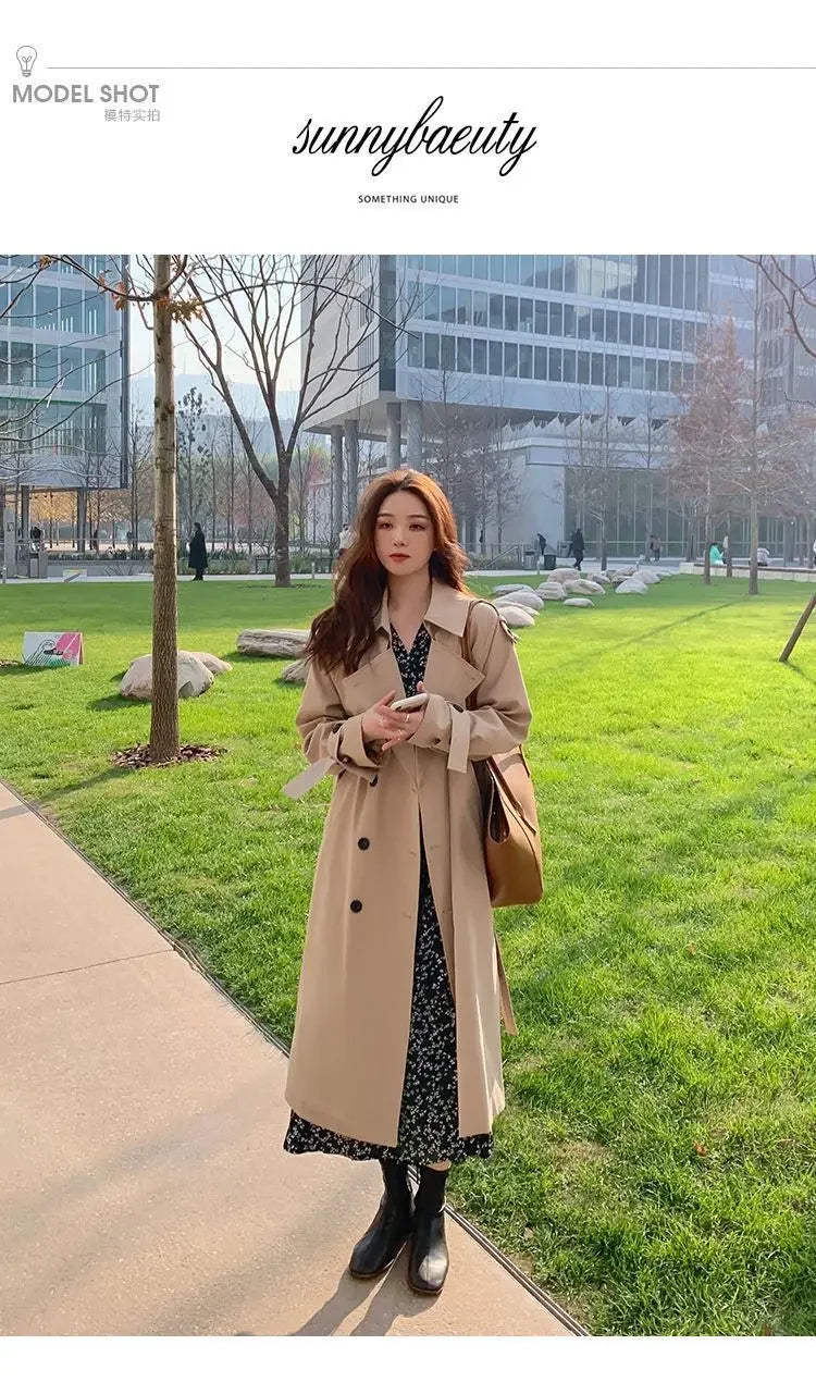 Loose Trench Coat Midi Length