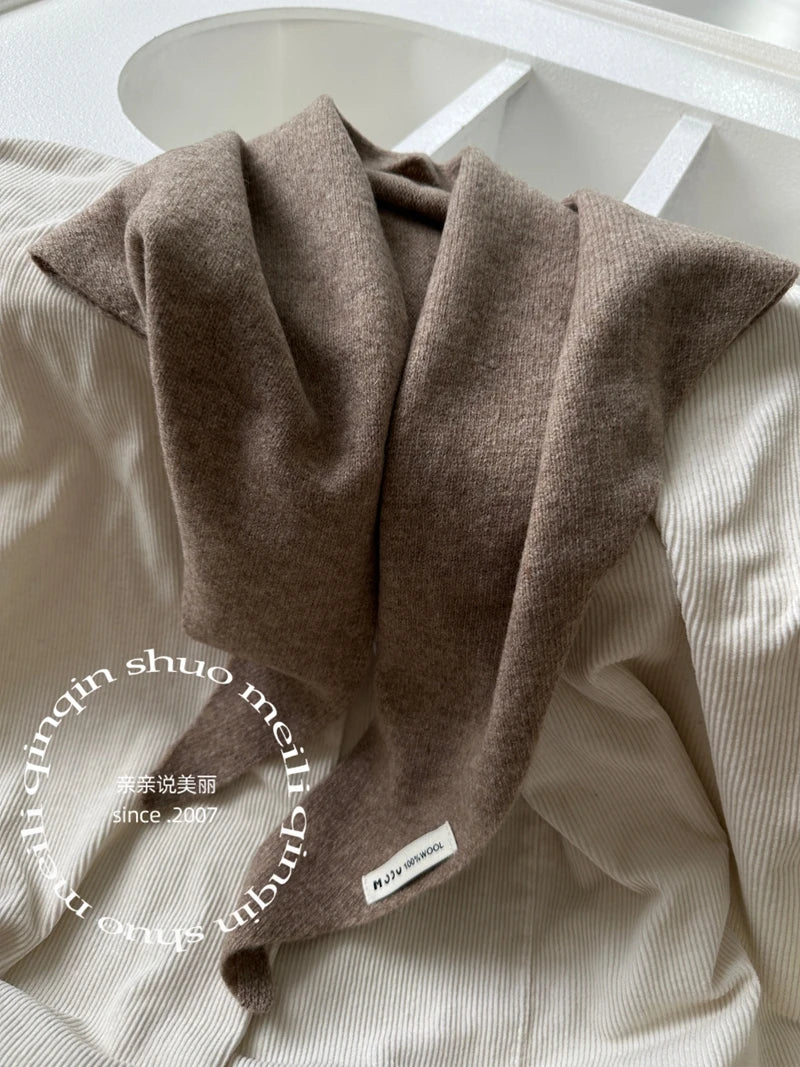 wool cashmere triangle scarf
