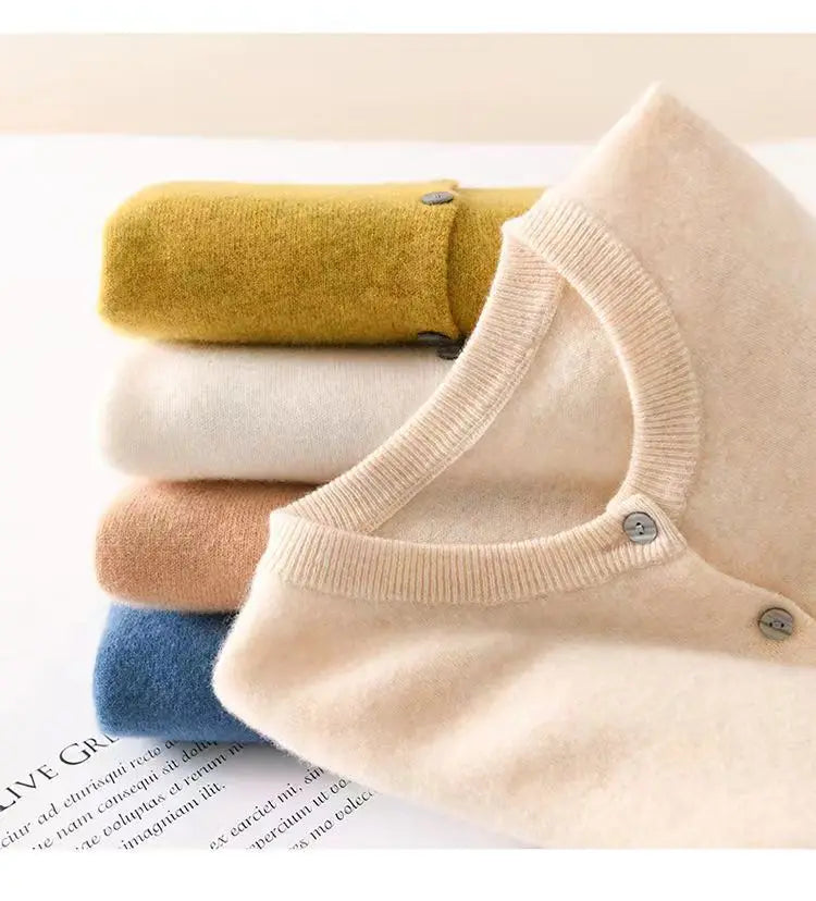women's Cashmere Sweater O-Collar Long sleeve