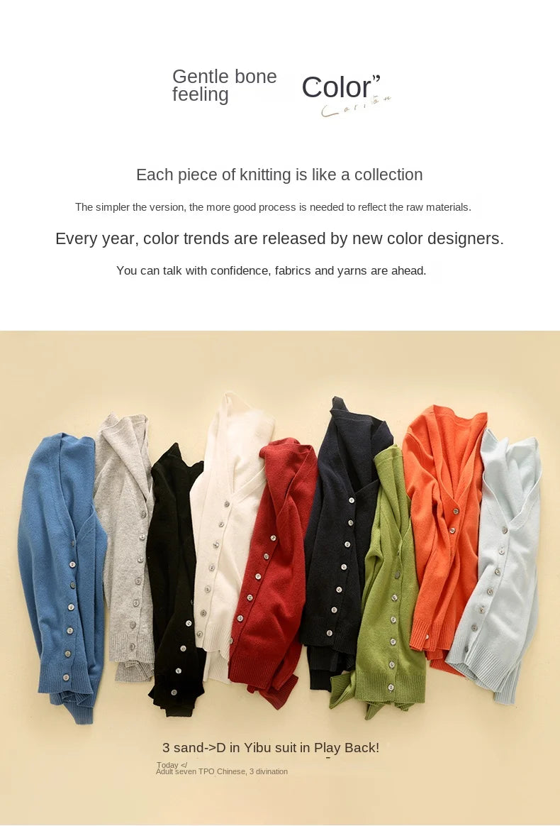 V-Neck Temperament Small Fragrant Wind Loose Sweater Sweater
