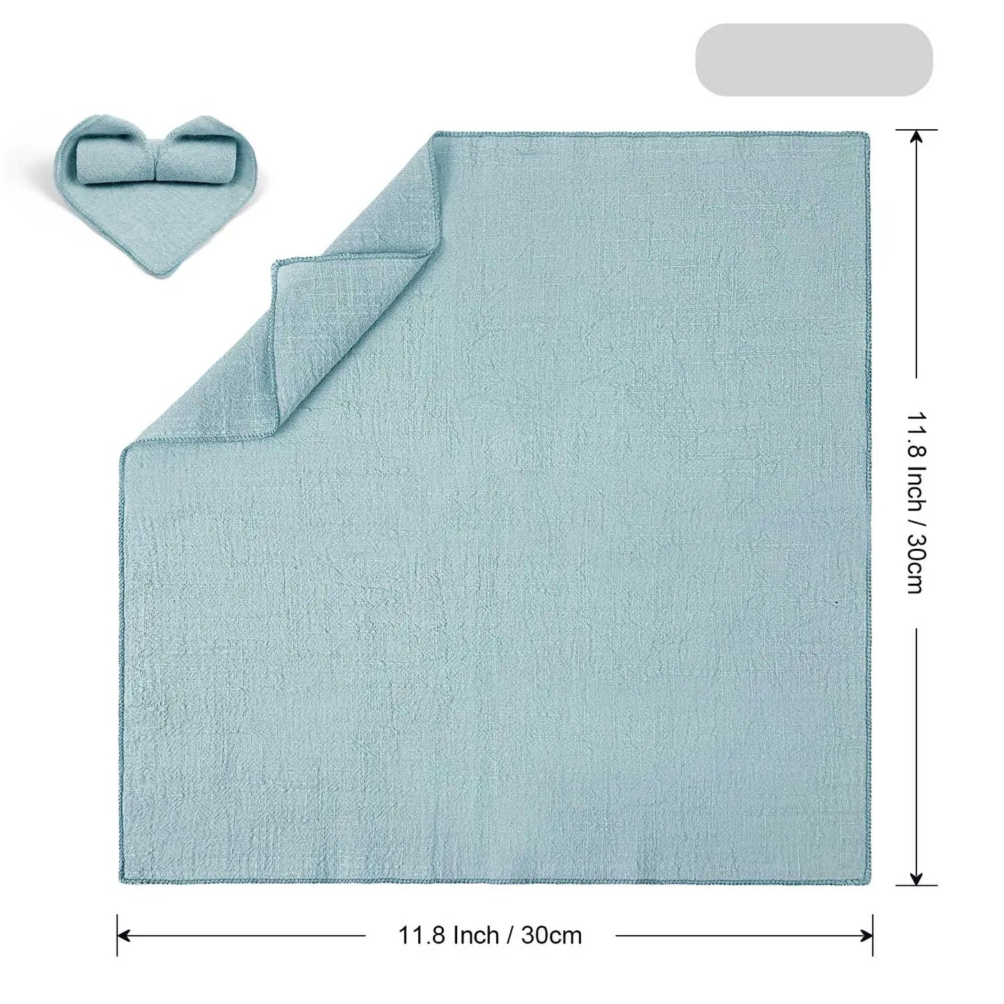 Set of 6 Cotton Cloth Napkins Gauze Sage Green 30x30cm