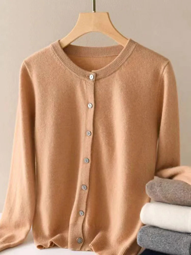 women's Cashmere Sweater O-Collar Long sleeve