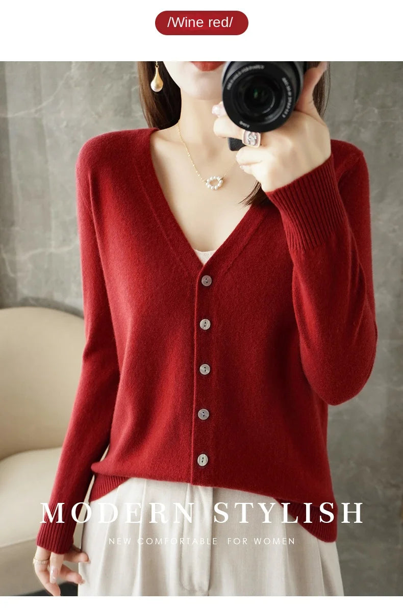 V-Neck Temperament Small Fragrant Wind Loose Sweater Sweater