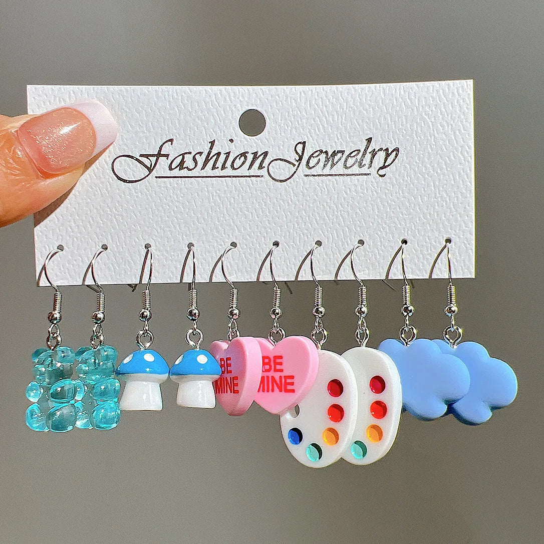 Fashion Sweet Fruit Drink Earrings Set