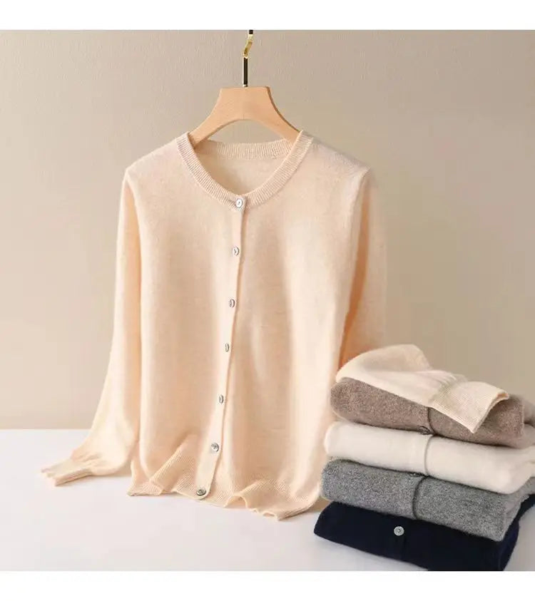 women's Cashmere Sweater O-Collar Long sleeve