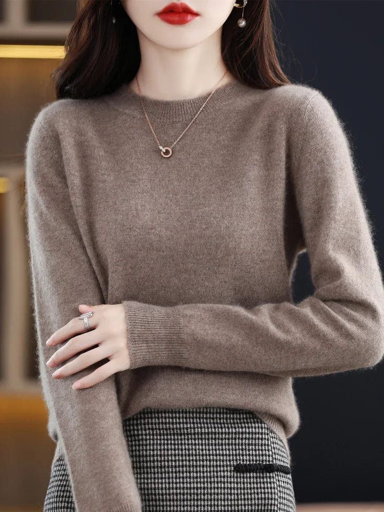 Fashion 100% Merino Wool Sweater Elegant Cashmere P