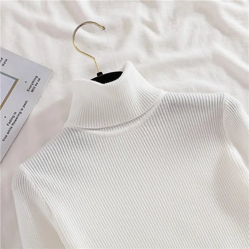 Heliar Women Fall Turtleneck Sweater Knitted Soft Pullovers Cashmere