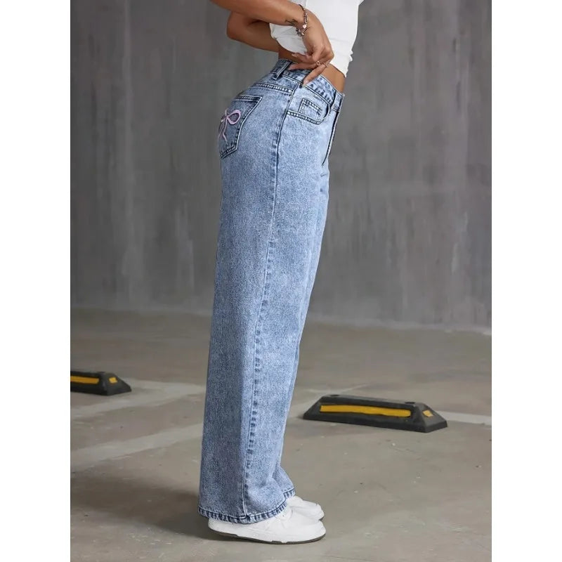 Denim Wide Leg Jeans High waisted