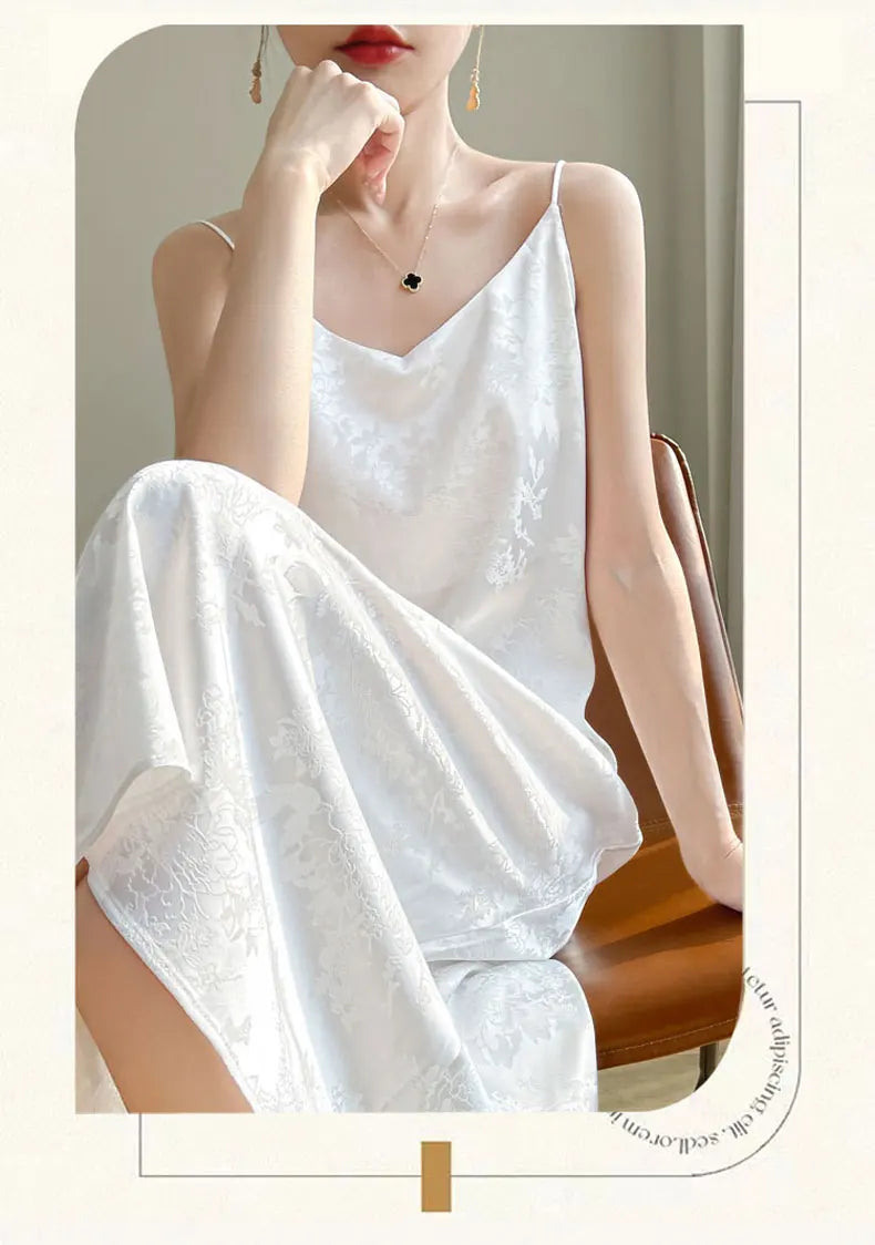 Women's thin summer essential silk material skin-friendly hundred temperament vest dress 2024 new
