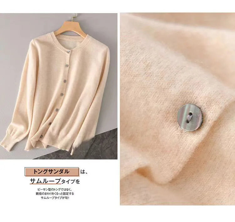women's Cashmere Sweater O-Collar Long sleeve