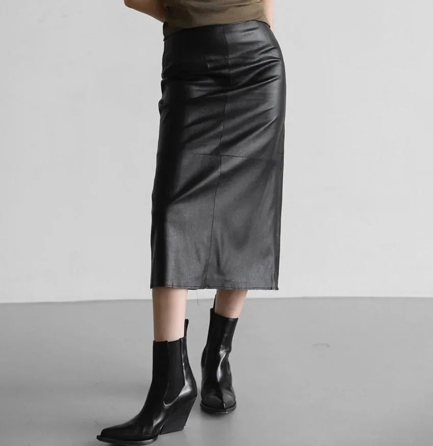 Sexy High-waisted Bodycon Leather