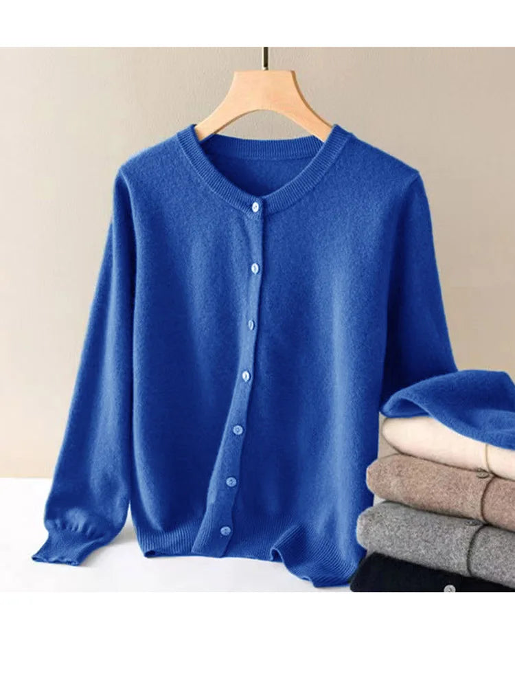 women's Cashmere Sweater O-Collar Long sleeve