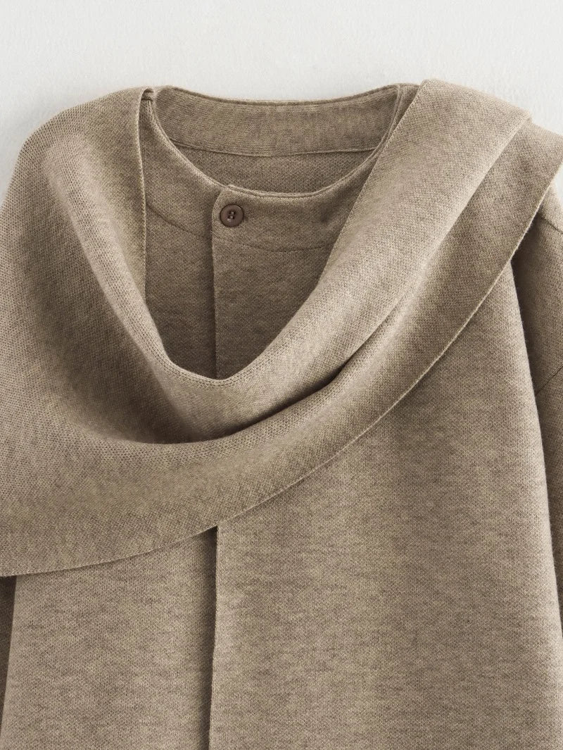 Winter Coats for Women Asymmetric Scarf Demi-season Jacket
