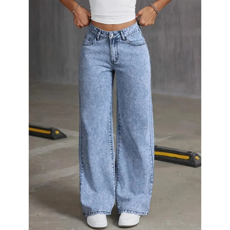 Denim Wide Leg Jeans High waisted