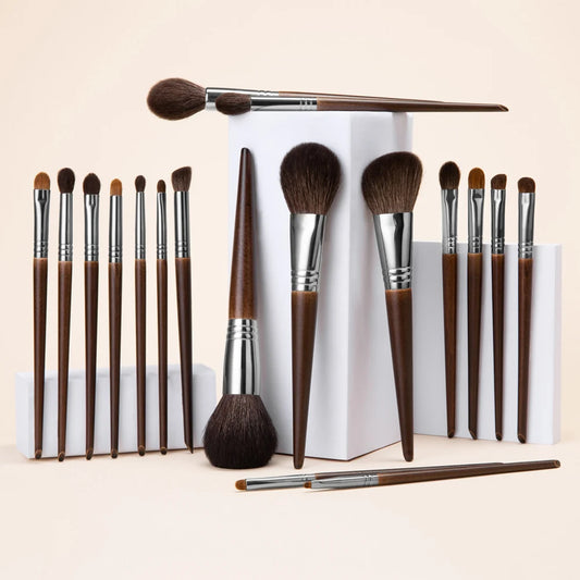 Natural Goat Hair Makeup Brushes Set Professional Kit