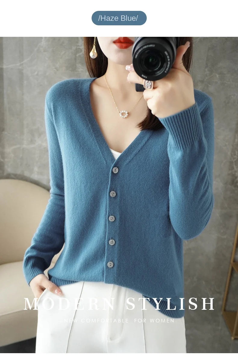 V-Neck Temperament Small Fragrant Wind Loose Sweater Sweater