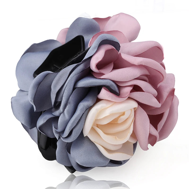 Big Camellia Flower Hair Claws Clips Women