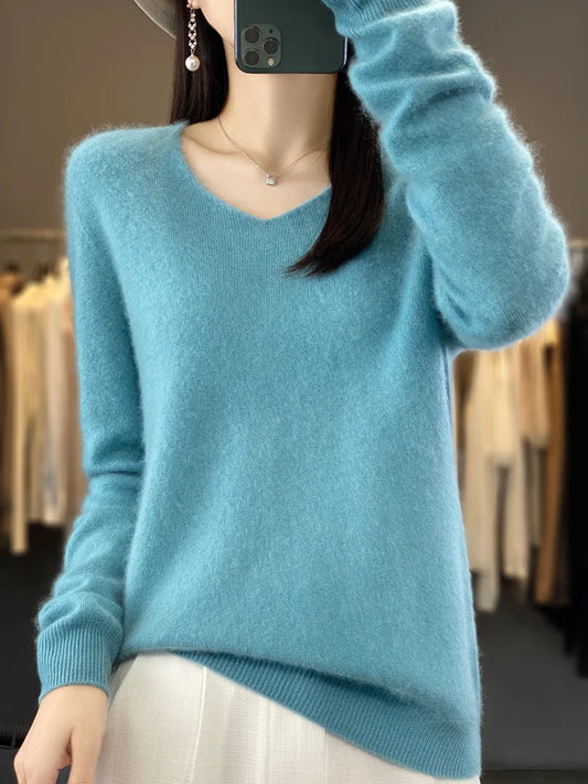 Fashion100% Merino Wool Sweater Cashmere  Pullover