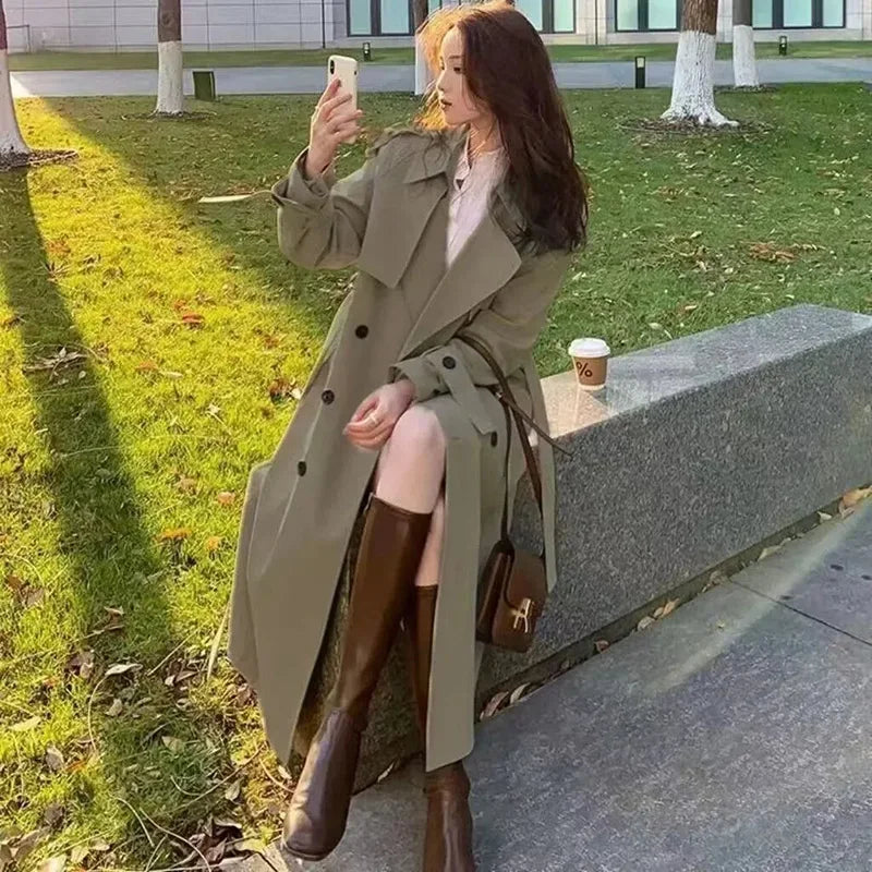 Loose Trench Coat Midi Length