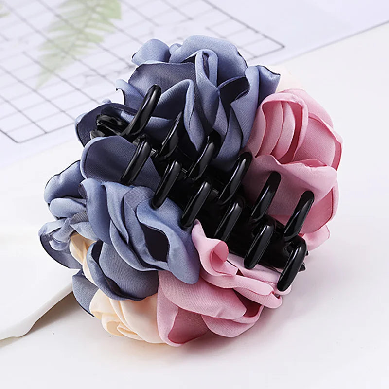 Big Camellia Flower Hair Claws Clips Women