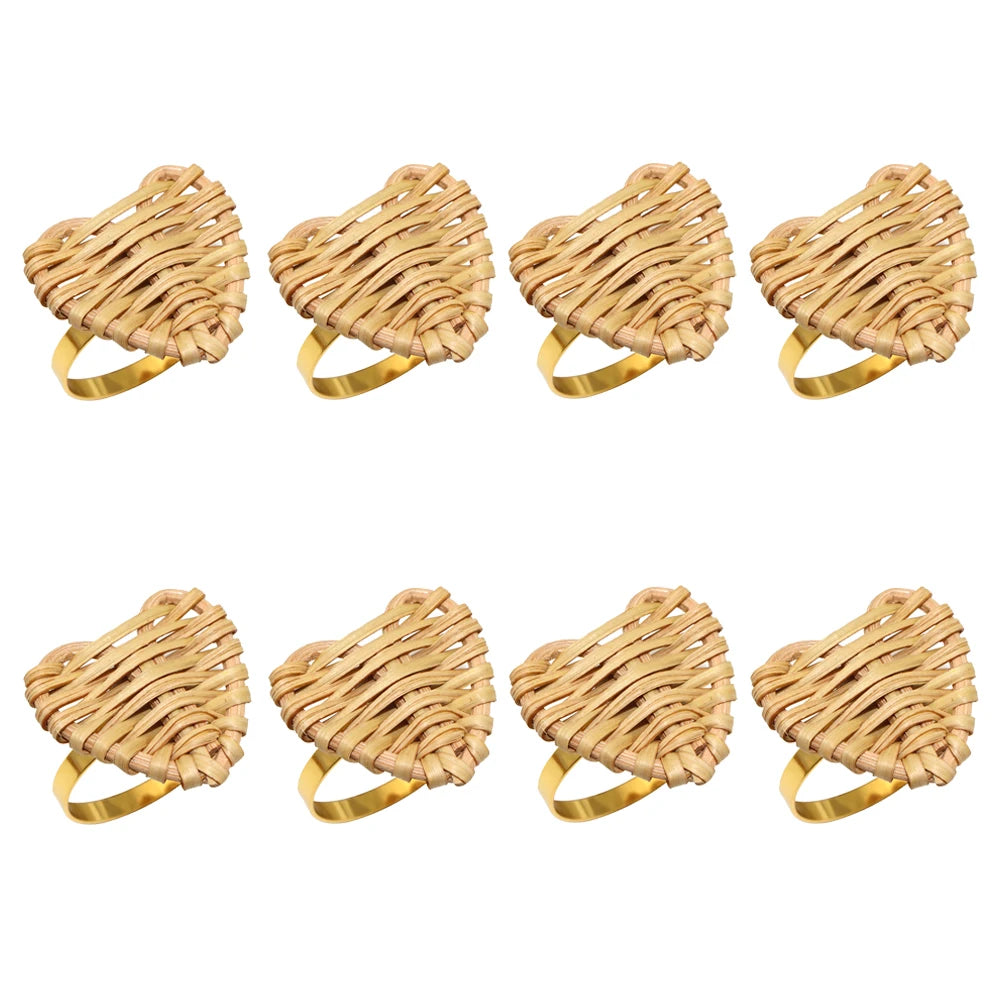 8Pcs Wood Napkin Rings Handmade Wooden