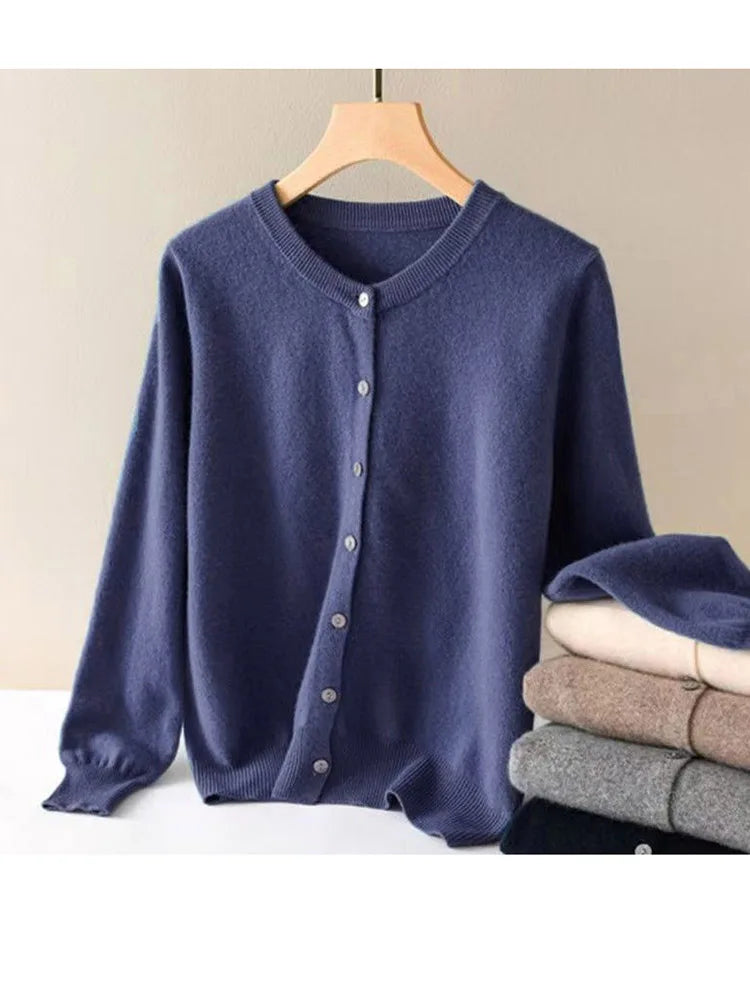 women's Cashmere Sweater O-Collar Long sleeve