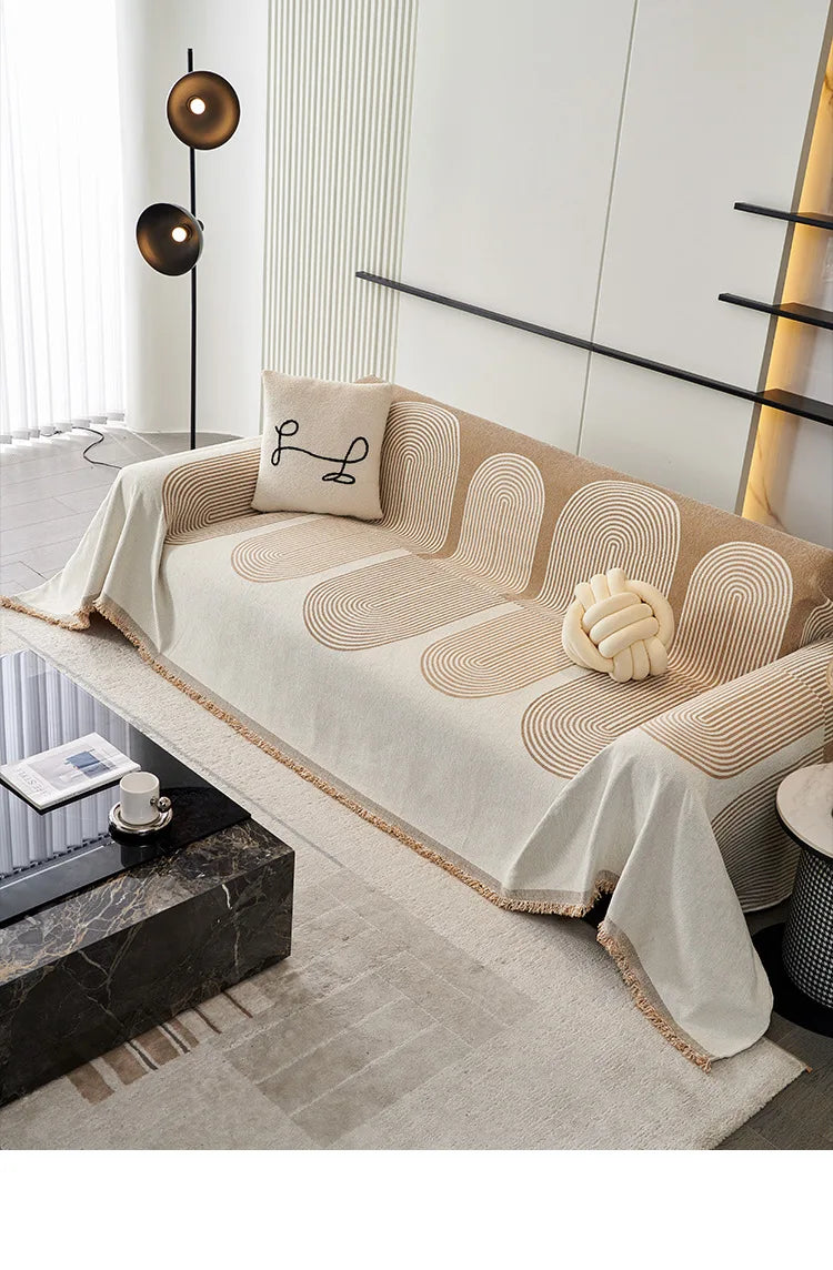 Nordic Chenille Sofa Cover Tassel Lace Blanket Cover For Sofa Full Cover L Shape Cover Sofa 3 Pcs 2 Seater