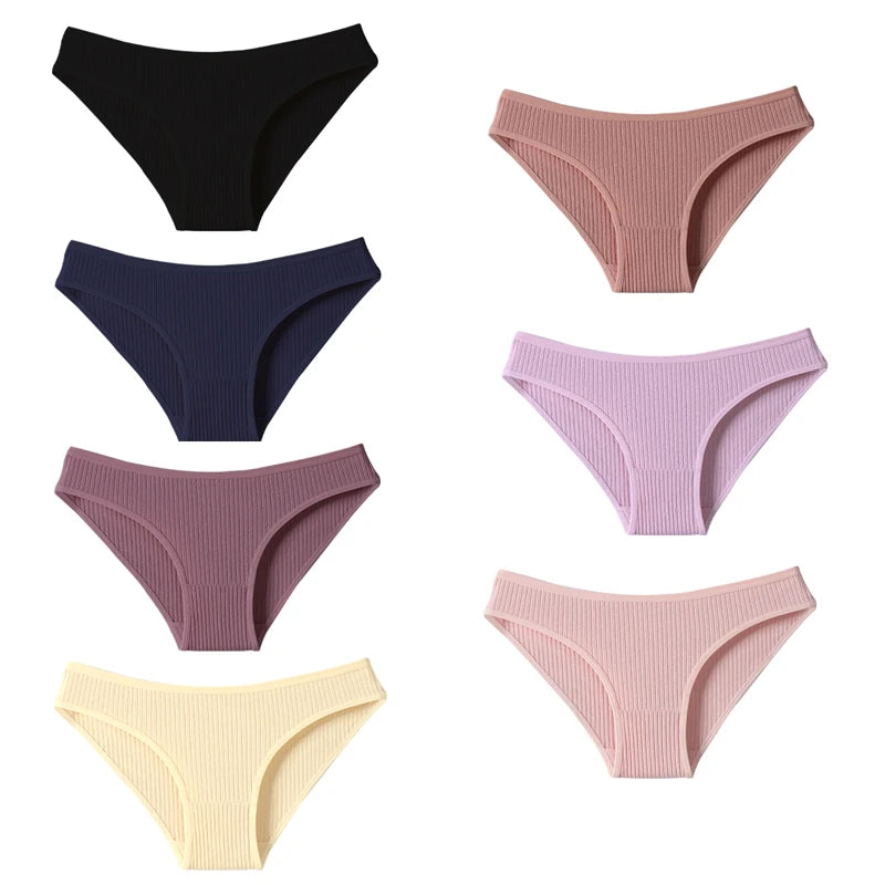 7Pcs Women's Panties Striped Briefs