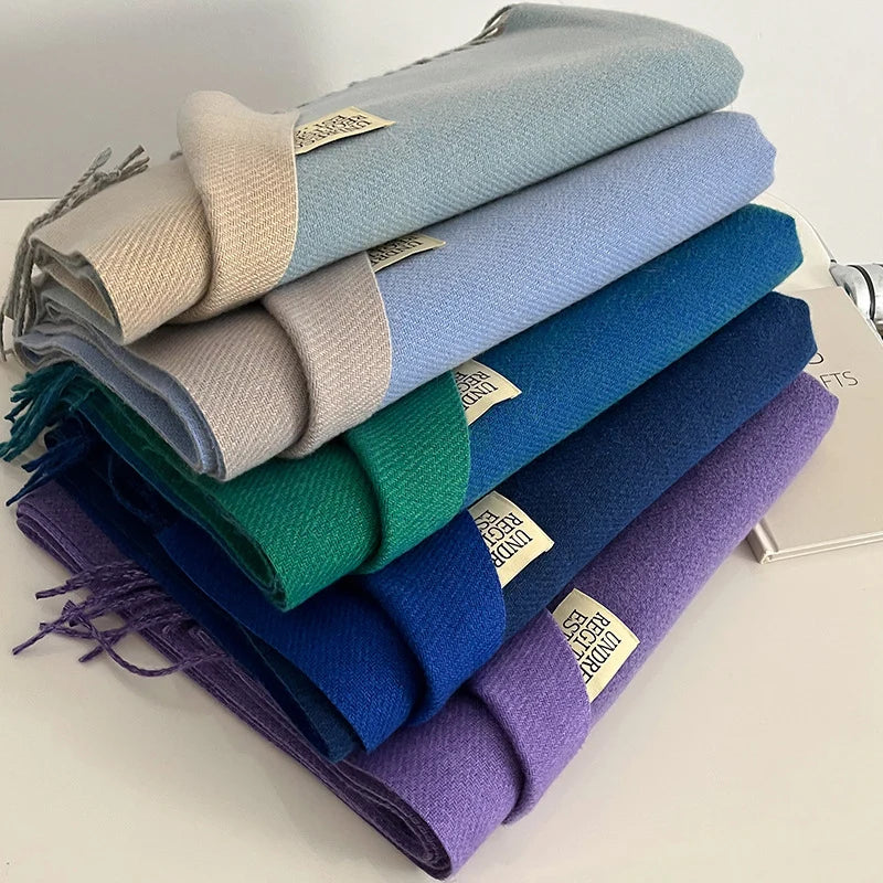 Solid Cashmere Warm Scarf