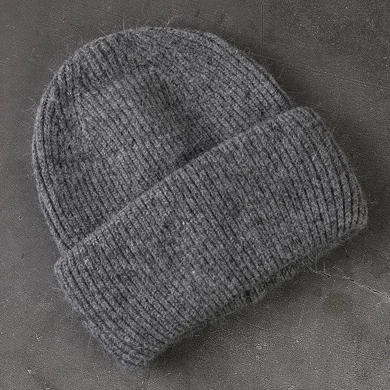 Winter Angola Rabbit Fur Knitted Beanies