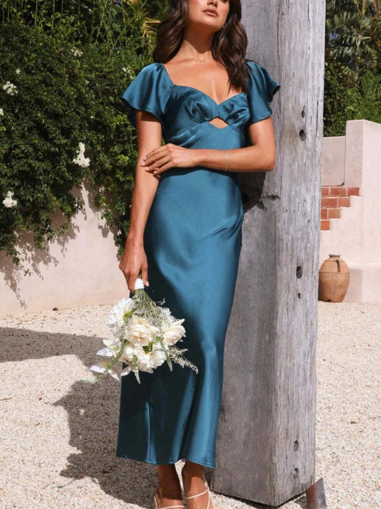 New Women's Elegant and Sexy Satin Slimming dress